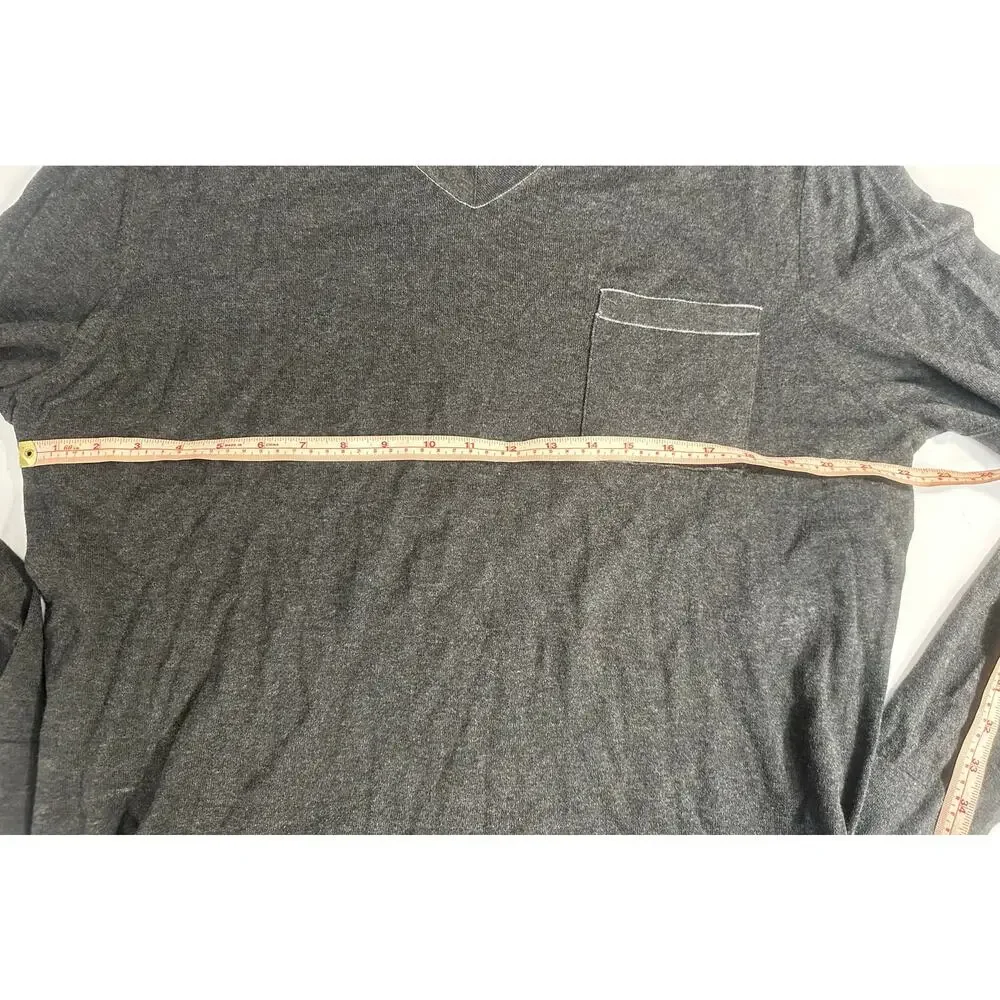Hugo Boss Sweater V-neck Gray Cashmere & Cotton Slim Fit Blend Pullover